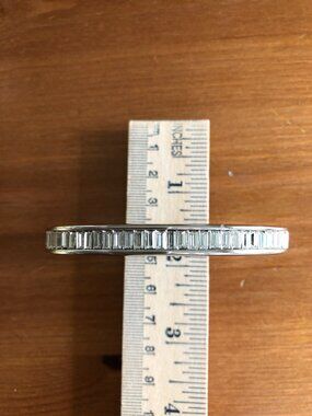 SALE 2/$29 - Vintage SALO Silver Toned Crystal Bracelet with hinge opening